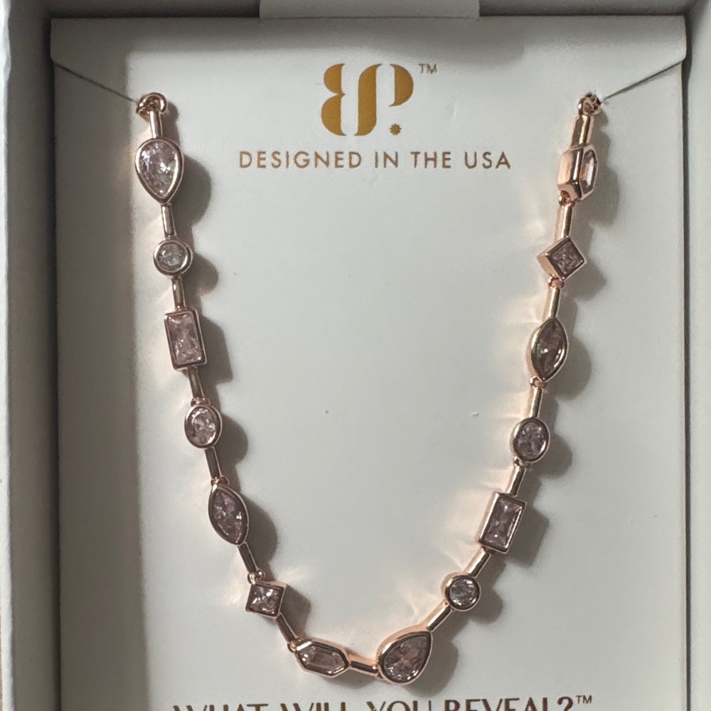 bp Rose Gold bracelet with diamond cubic zirconia Multi-Shaped Stones